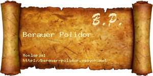 Berauer Polidor névjegykártya